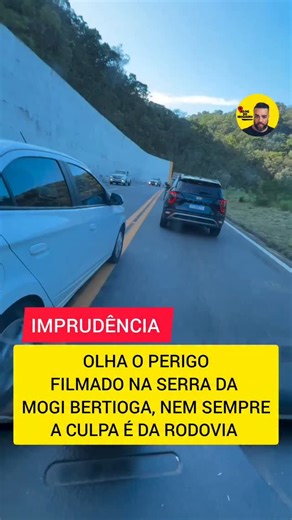 Thiago Reis | Blog do Mogiano on Instagram: "O vídeo foi gravado de dentro de um caminhão que não conseguiu deixar o imprudente entrar, pois estava carregado e, nessas condições, tem dificuldade para frear. “Eu já estava na marcha reduzida, sentindo cheiro de freio. Ele veio de repente, eu nem tinha visto. Se eu freasse com tudo, a carga podia vir para frente, o caminhão não seguraria e o veículo que vinha atrás poderia bater em mim. Do nada, ele apareceu na contramão e entrou”, relatou o motori