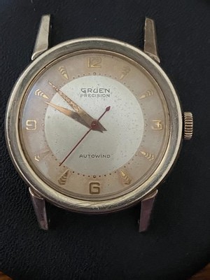 Gruen Precision Vintage 1950's 462SS 10KGF Bumper Automatic Watch No Band Works! | eBay
