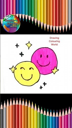 How to draw Happy emoji for kids #emoji #emojichallenge #drawing #art #shortvideo #Happy #shorts
