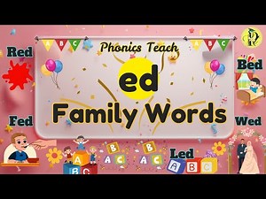 "-ed Family Words With Pictures | ed Words 3 Letters with Pictures | Learn Phonics for Kids "