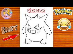 Gengar Drawing | Easy Pokémon Sketch for Kids | Step by Step Tutorial 2025 | Pokemon drawing |