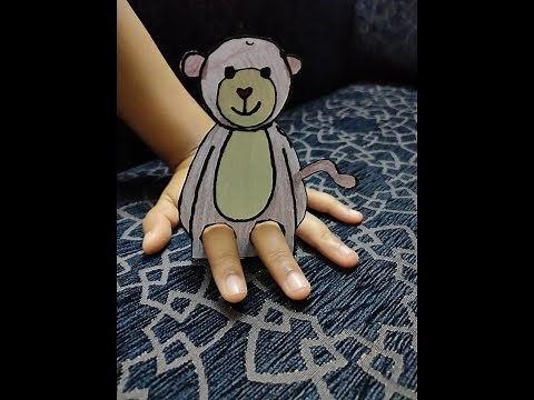 Paper Finger Puppet Monkey for kids - How to make finger puppet with paper
