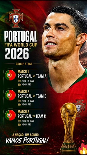 Portugal FIFA World Cup 2026 Schedule 🇵🇹 | Ronaldo's Road to Glory 🏆 | Full Match Schedule & Fixture