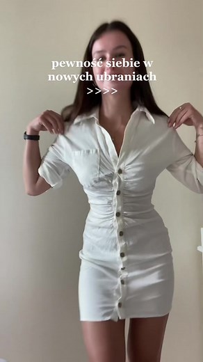Stylish White Button-Up Dress Showcase
