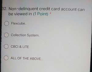 Non-delinquent credit card account can be viewed in (1 Point) *... | Filo
