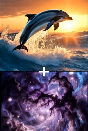 This dolphin is sculpted entirely from glowing nebulae, #AIArt#shortsfeed#DigitalArt#CatLovers