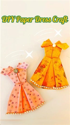 👗 DIY Paper Dress Craft | Fashion-Inspired Origami for Kids| Origami Dress DIY#shorts