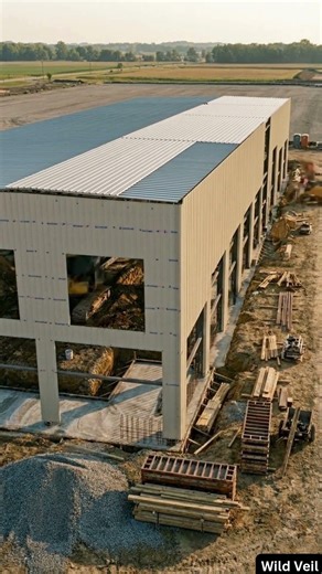 Factory Construction Timelapse | From Ground to Finished Industrial Building