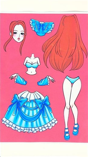 KPOP Demon Hunters Mira Dress Up Princess Blue Outfit 👗 Paper DIY Sticker Book