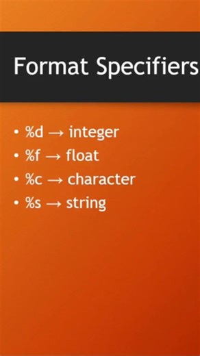 Format specifiers in c #shorts #btechstudents #coding