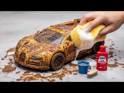 The Incredibly Realistic Cleaning of a 1:24 Bugatti Veyron After an Extreme Off-Road Adventure 🥵