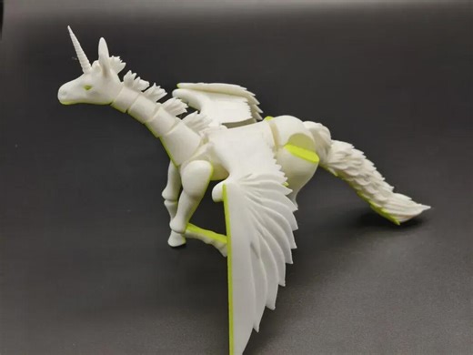 Articulated flexi Unicorn Pegasus Dragon No Supports Print in Place --- 3D Printer Files Model STL 3MF - Etsy
