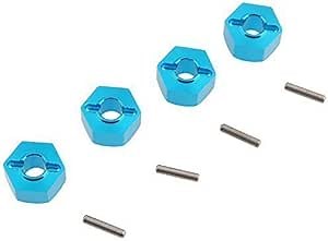 Hobbypark Aluminum Wheel Hex Hubs 12mm Drive Adapter with Pins 2x10 mm for RC Car Upgrade Replacement Parts (Pack of 4)