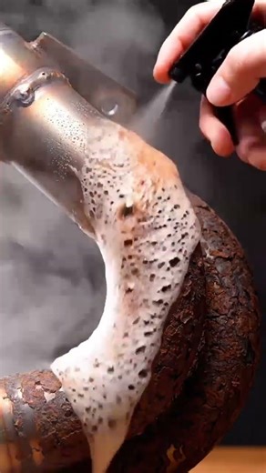 Removing Rust from a Motorcycle Exhaust #MotorCare #shortvideo #fypシ