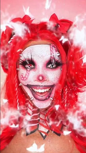 Candy Cane Clown Makeup Tutorial 🤡🍭