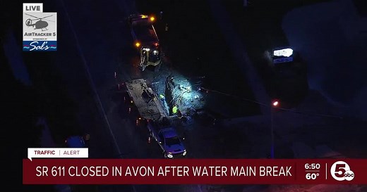 Water main break on State Route 611 in Avon; avoid the area, police say
