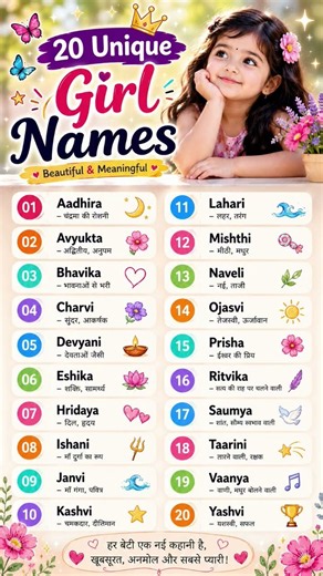 20+ Unique & Beautiful Girl Names ❤️ | Modern Baby Girl Names with Meaning | Girls Names 2026 #girl