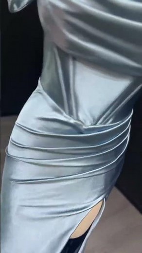 Off-Shoulder Sky Blue Prom Dress with Slit Women Evening Party Gowns SH206