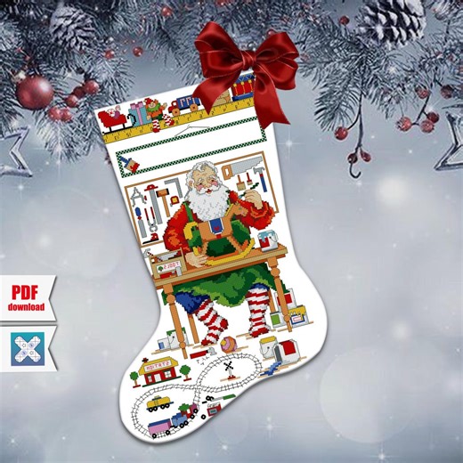 Anta's Workshop Cross Stitch Pattern | Christmas Wall Decor| PDF + Pattern Keeper - Etsy