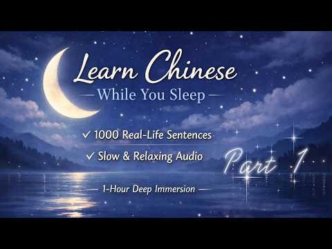 Learn Chinese While You Sleep – 1000 Real-Life Mandarin Sentences (Slow & Relaxing) 🌙 Part 1
