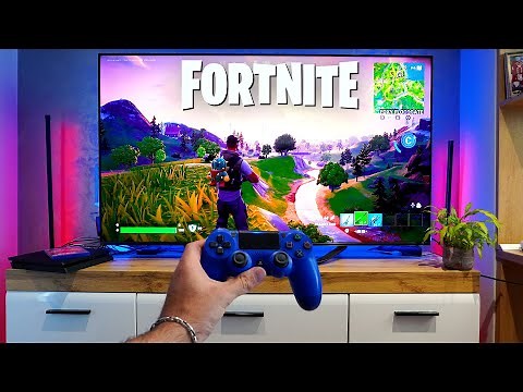 Playing Fortnite on PS4 Slim with a 65” 4K TV | 1080p 60FPS POV Test