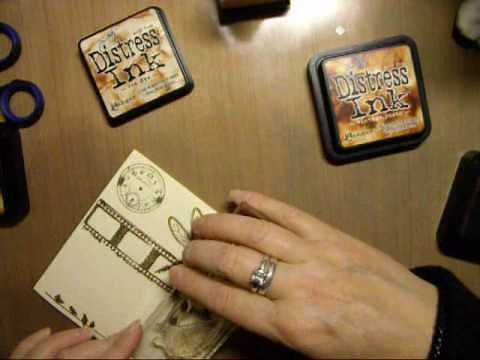 How to make ...distress ink used in card craft ranger bookcards