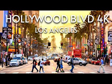 Hollywood Blvd Walking Tour - Los Angeles, California 4K