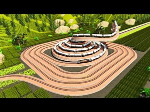 Pyramid Box Mini Train Track🚦Train Climbs & Turns Up and Down on Unique Rail Track⚠️Trainz Simulator