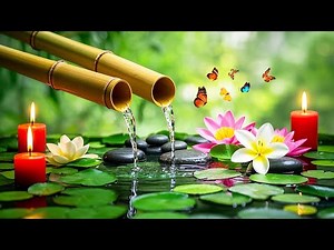 Relaxing Music + Bamboo Water Sounds 🌿 Sleep Meditation Music, Calming Music, 100% Nature Sounds
