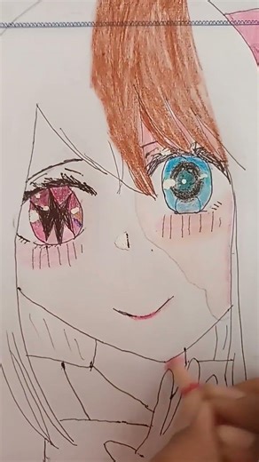 Ruby hoshino and sarina drawing #oshinoko #Ruby #art #painting #shorts