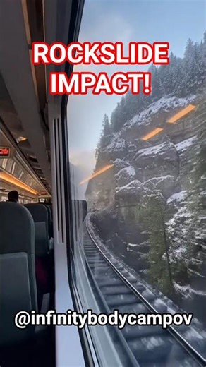 POV: Massive Rockslide Strikes Mountain Train 😱🚆 #pov #train #mountains