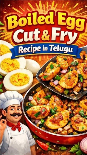 Boiled Egg Cut & Fry Recipe 😋 Easy and Tasty! #boiledeggs #eggfry #easyrecipe #foodshorts #egg
