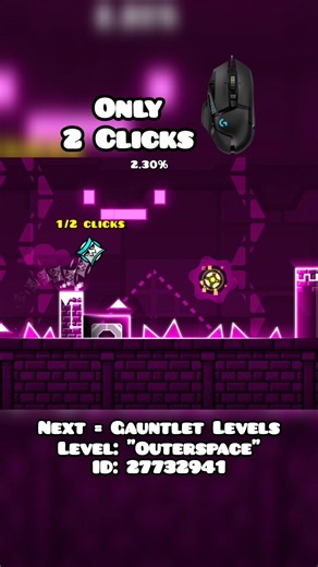 Only 2 Clicks and How Long Can I Survive? (Part 25) #geometrydash #gd #gaming #shorts