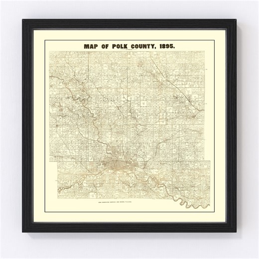 Pok County Map 1895, Vintage Pok County Map, Old Pok County Iowa Art, Wall Art Gift for Pok County History Lovers Retro Decor - Etsy Nederland