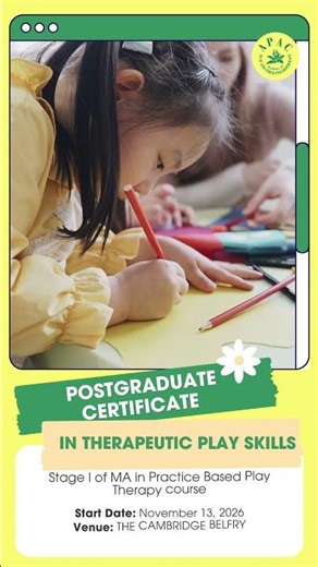 Postgraduate Certificate in Therapeutic Play Skills – Cambridge 📚