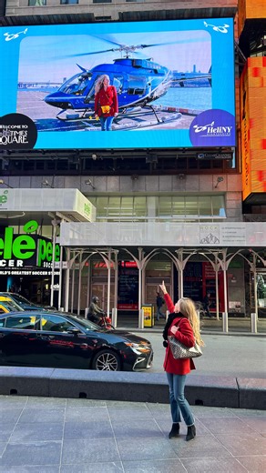 Helicopter Flight Services on Instagram: "Make your dreams a reality with HeliNY & Welcome to Times Square! 📸 ✨ 🚁 To book your billboard, add it to your HeliNY tour package or purchase it separately through the HeliNY website under the “TOURS” drop down menu! Select “Spot on a Times Square Billboard” and get ready to choose the perfect photo! #timessquare #billboard #heliny #welcometotimessquare #newyorkcity"