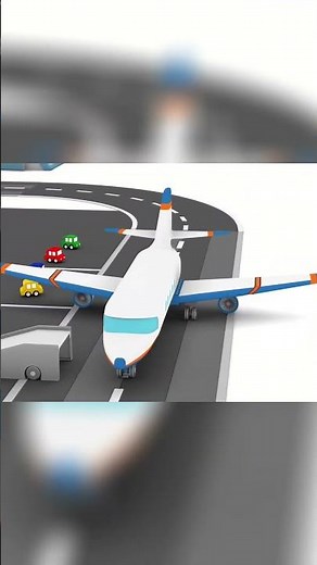 Construisons un avion avec 4 voitures colorées ✈️#dessinanimé #petitesvoitures #pourlesenfants