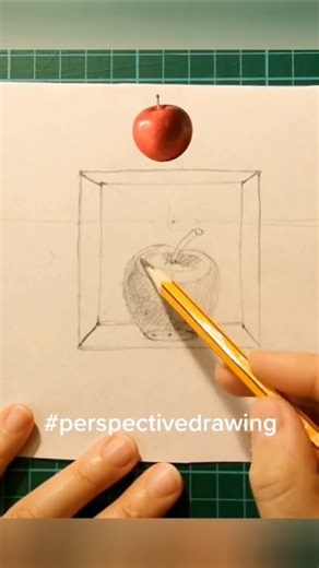 How to draw an apple?#perspective #constractivedrawing #artshorts