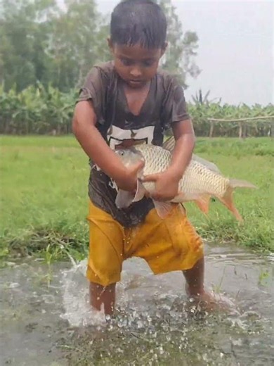 Tiny Fisherman With Big Catch