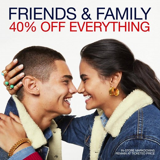 37 reactions · 5 comments | Friends & Family is here. Get 40% off EVERYTHING now through 11/8. | Gap | Facebook