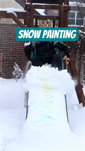 Snow painting - fun snow day activity