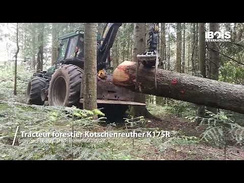 Tracteur forestier Kotschenreuther K175R : polyvalent et compact avec grue et double-treuil