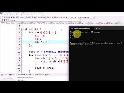 Lecture 51| 2D Array| Declaration and Partial Initialization in C++ | in Pashto 