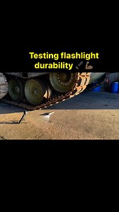 Testing flashlight durability 💪🏻🔦 #flashlight #test #tank #army #fyp #viral #eventyrsport #pansermuseet #museum | MilPics