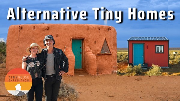 Couple's Side by Side Earthbag Tiny House & Shed Home - under $15k!
