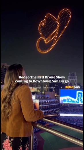 ✨ Follow @gisellelelux for more San Diego finds If you had a chance to watch the secret drone shows for Comic Con you already know how spectacular the drone shows at Petco Park can be. There is a new confirmed show happening after Friday’s final event for the San Diego Rodeo. If you love the rodeo, tickets are on sale now to watch inside Petco Park but you can also watch the show for free as long as you have a clear view of the sky above Petco Park. For families, I recommend the lawn and parks n