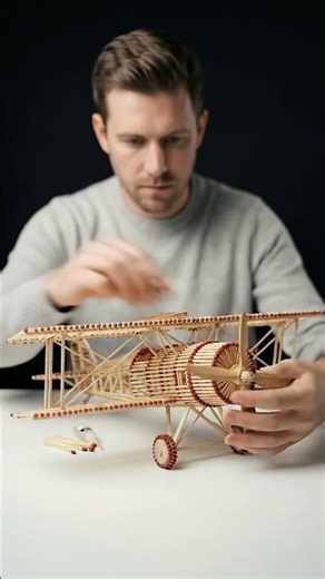 I Built a Mini Airplane Using Matchsticks ✈️🔥 | ASMR