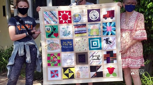 Teen stitches Covid memorial quilt to honor lives lost