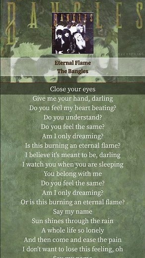 Eternal Flame - The Bangles (Lyrics)