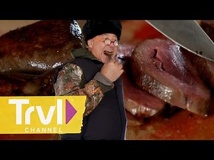 Eating Delicious Deer Liver and Kidneys | Bizarre Foods with Andrew Zimmern | Travel Channel